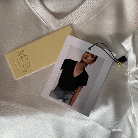 NWT Nation LTD Satin June Top White (Size S) - Picture 7 of 7